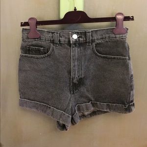 AMERICAN APPAREL High Waisted Denim Shorts